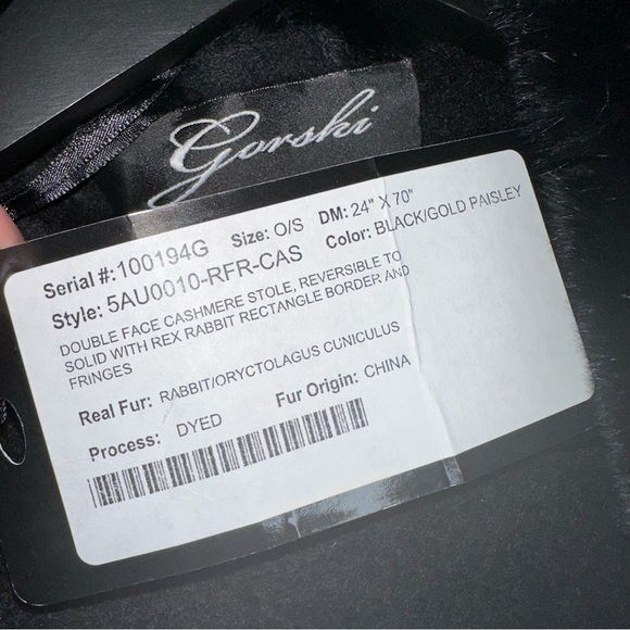 GORSKI NWT Fur Cashmere Paisley Black Reversible Cape - Picture 4 of 11